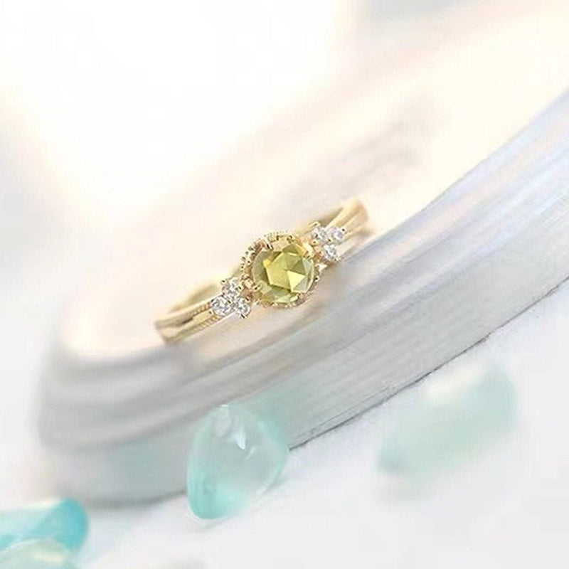 Olivenorma Natural Peridot Promise Engagement Ring - image 4