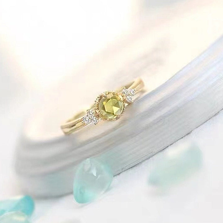 Olivenorma Natural Peridot Promise Engagement Ring - image 4