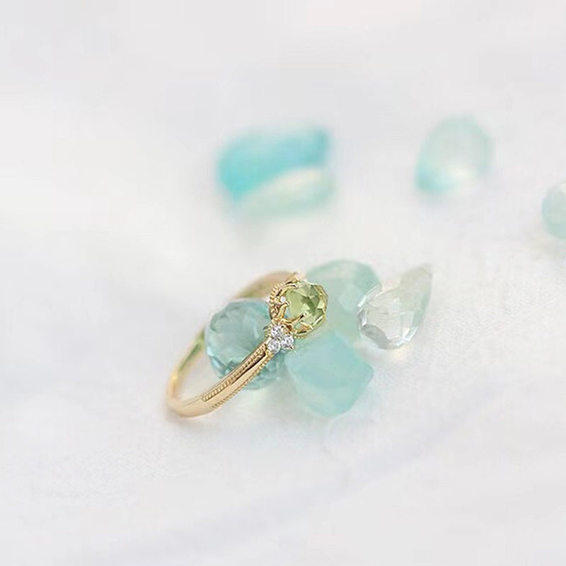 Olivenorma Natural Peridot Promise Engagement Ring - image 5