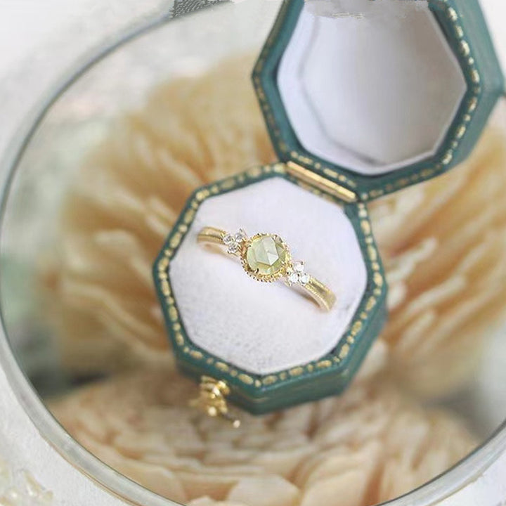 Olivenorma Natural Peridot Promise Engagement Ring - Peridot - image 0