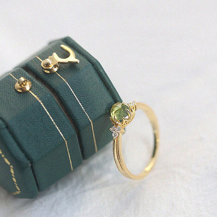Olivenorma Natural Peridot Promise Engagement Ring - image 2