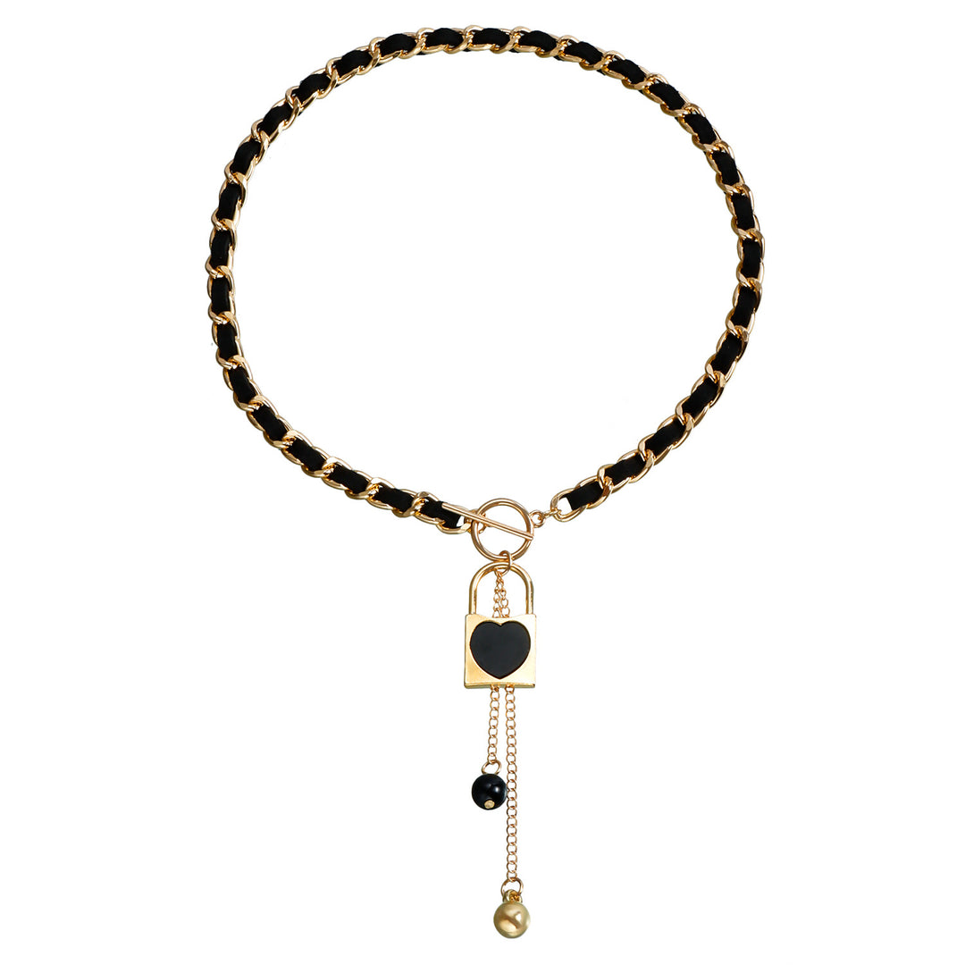 Olivenorma Black Wrap Velvet Choker Necklace - Concentric Lock - image 35