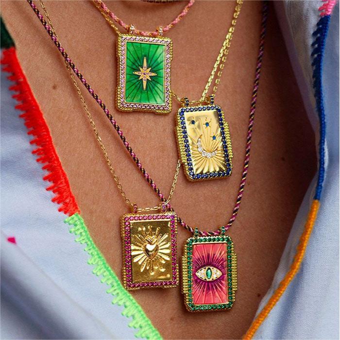 Olivenorma Tarot Card Braided Rope Necklace - image 0