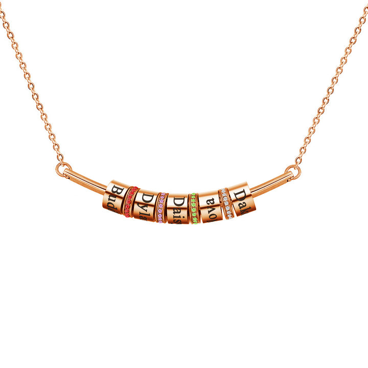 Olivenorma Birthstone Ball Engraving Pendant Clavicle Chain Necklace - image 13