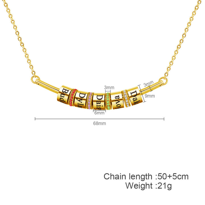 Olivenorma Birthstone Ball Engraving Pendant Clavicle Chain Necklace - image 11