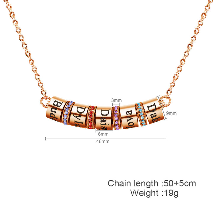 Olivenorma Birthstone Ball Engraving Pendant Clavicle Chain Necklace - image 4