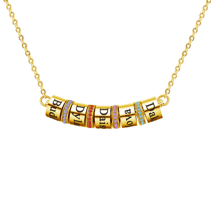 Olivenorma Birthstone Ball Engraving Pendant Clavicle Chain Necklace - image 6