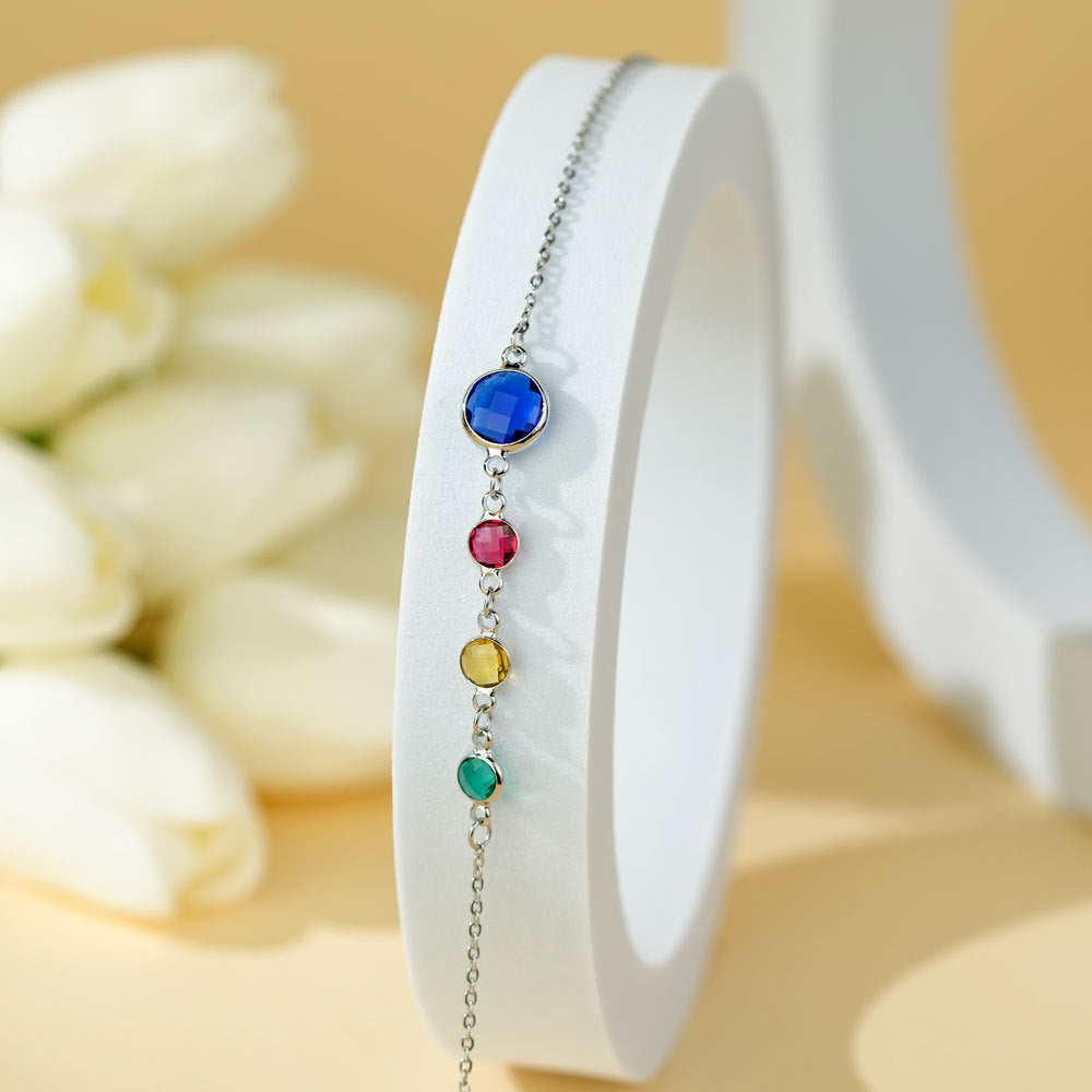 Olivenorma Optional Birthstone Zircon Beaded Pendant Necklace - image 4