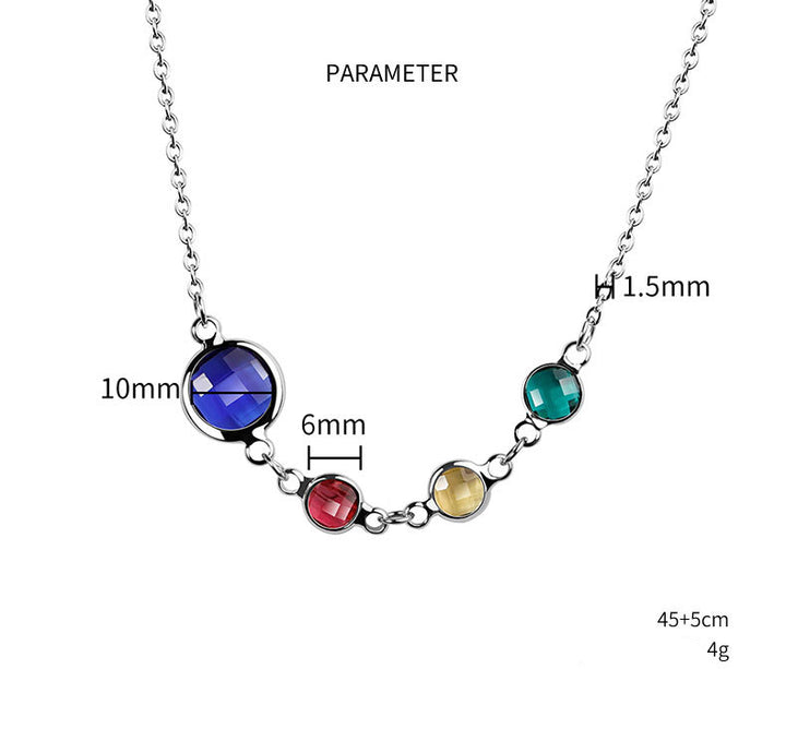 Olivenorma Optional Birthstone Zircon Beaded Pendant Necklace - image 6