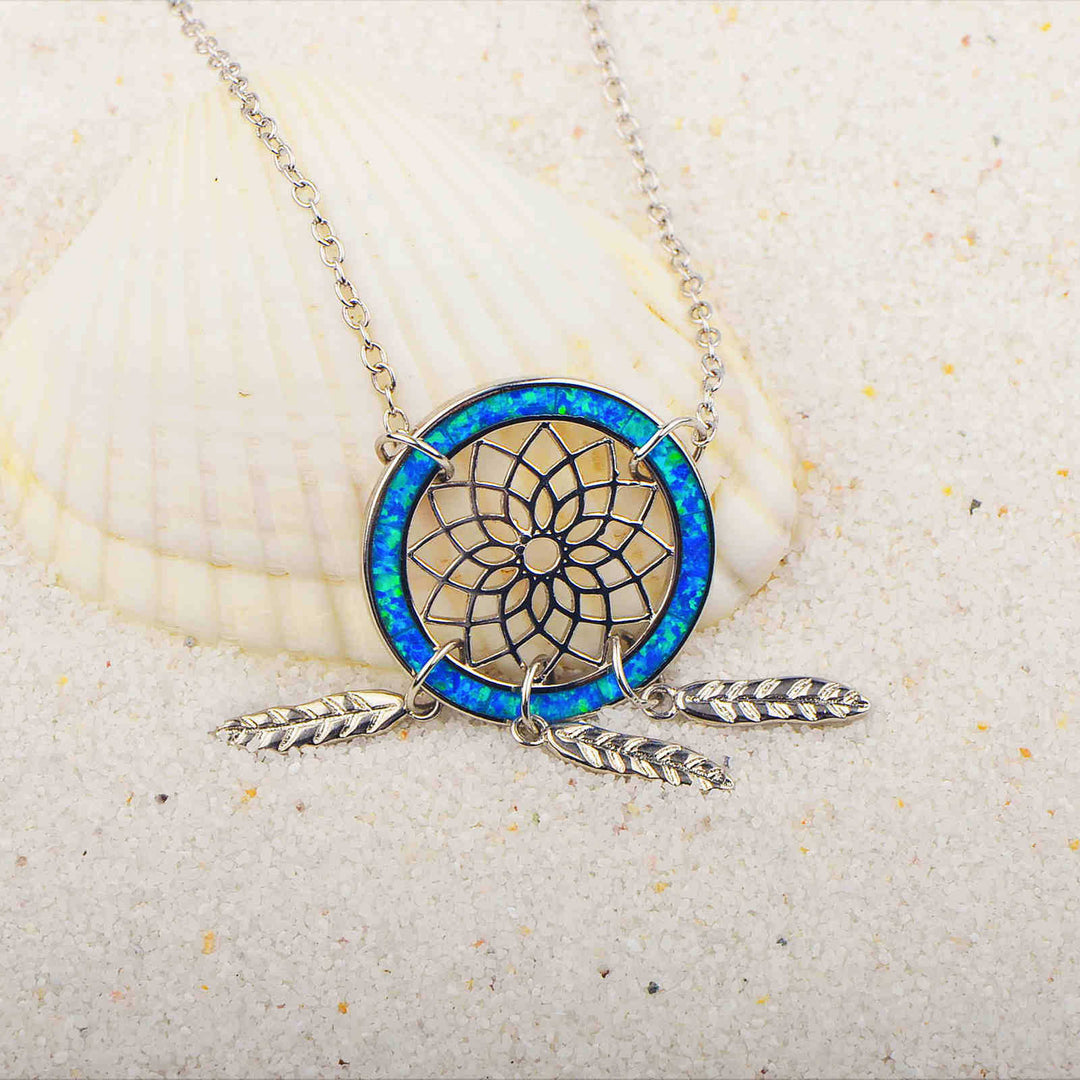 Olivenorma Blue Opal Dream Catcher Necklace - image 7