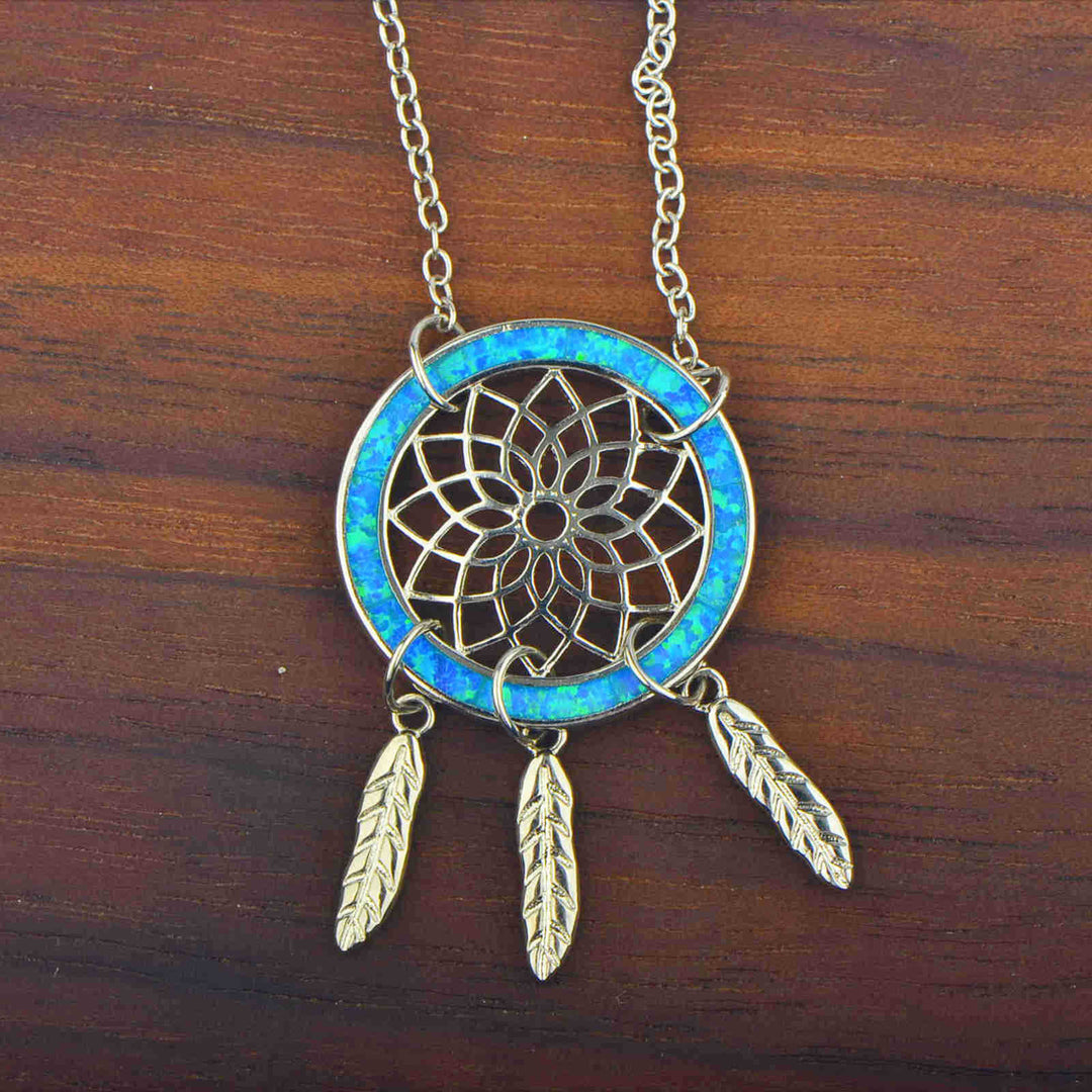 Olivenorma Blue Opal Dream Catcher Necklace - image 5