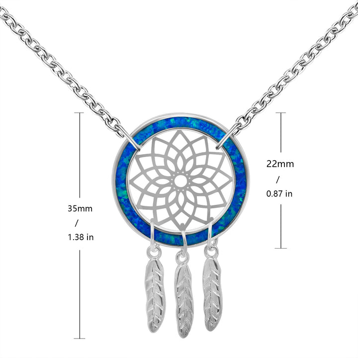 Olivenorma Blue Opal Dream Catcher Necklace - image 8