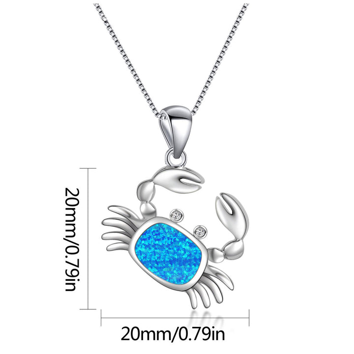 Olivenorma Blue Opal Small Crab Pendant Necklace - image 7