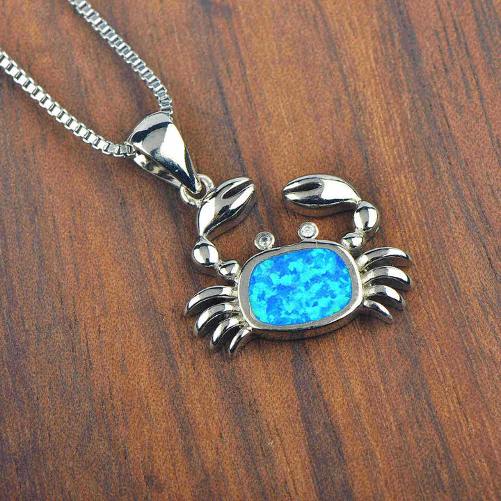 Olivenorma Blue Opal Small Crab Pendant Necklace - image 6