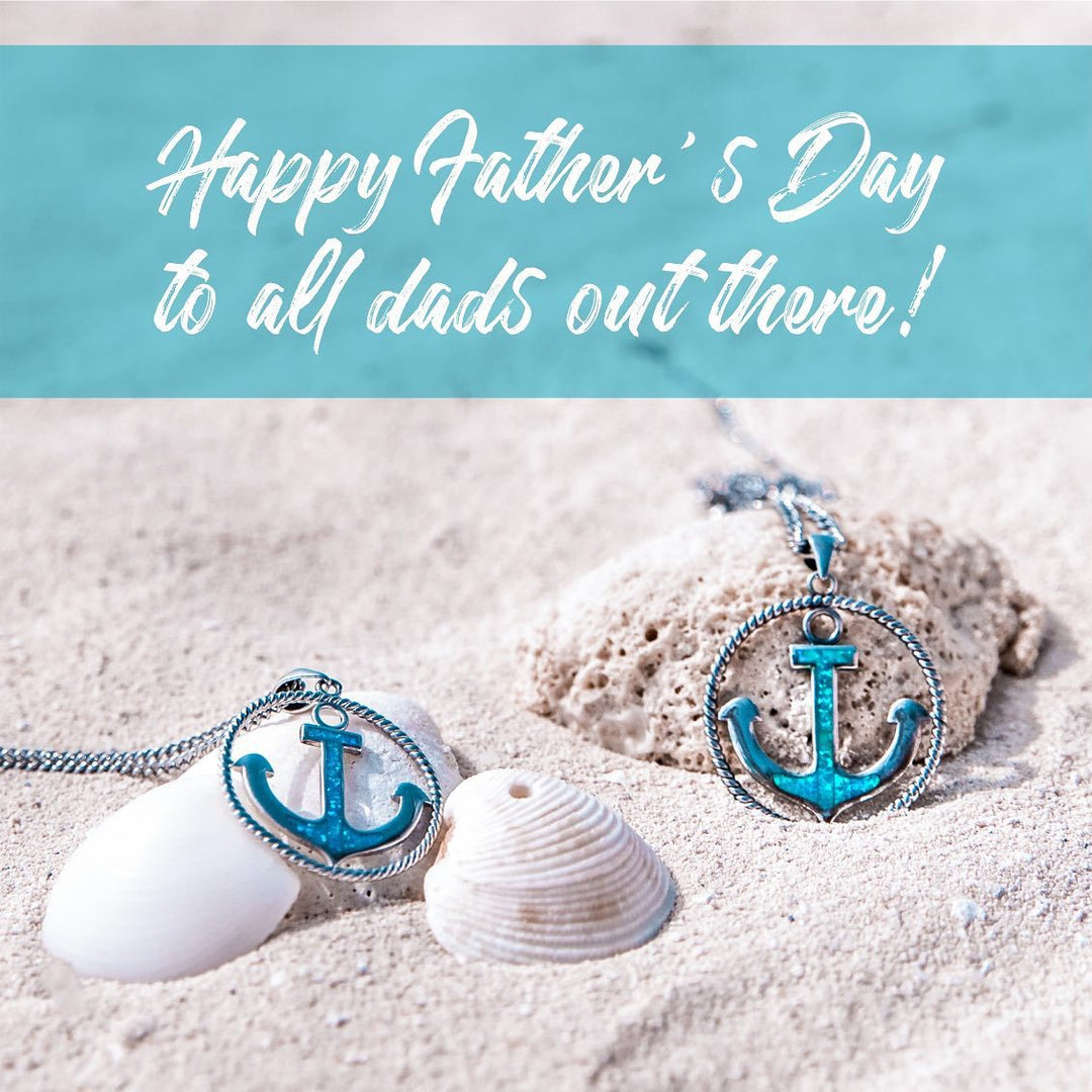 Olivenorma Blue Opal Anchor Pendant Necklace - image 3