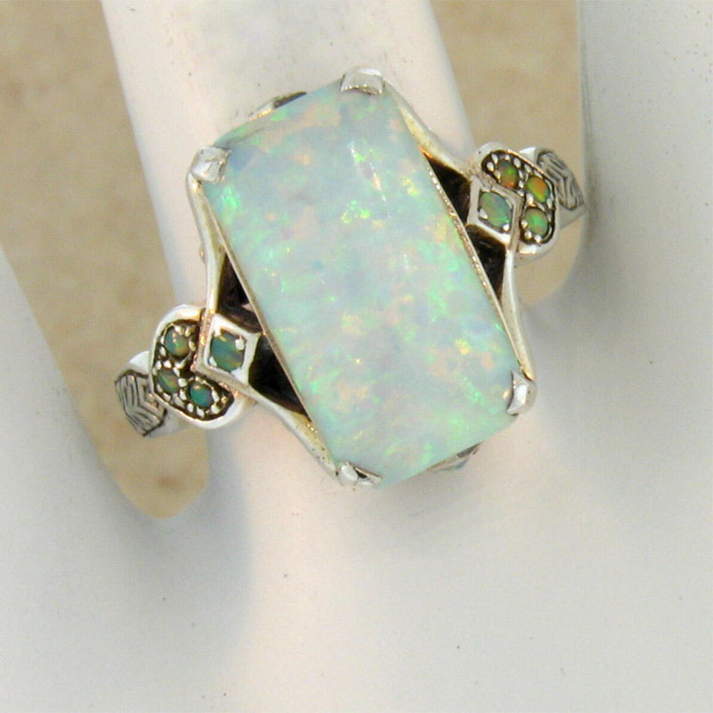 Olivenorma Opal Bridal Square Orgone Ring - image 1