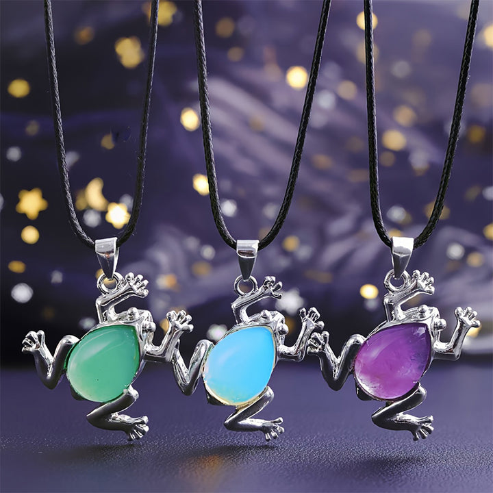 Olivenorma Natural Crystal Frog Meditation Necklace - image 0