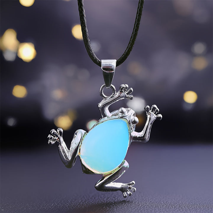Olivenorma Natural Crystal Frog Meditation Necklace - Opal - image 11