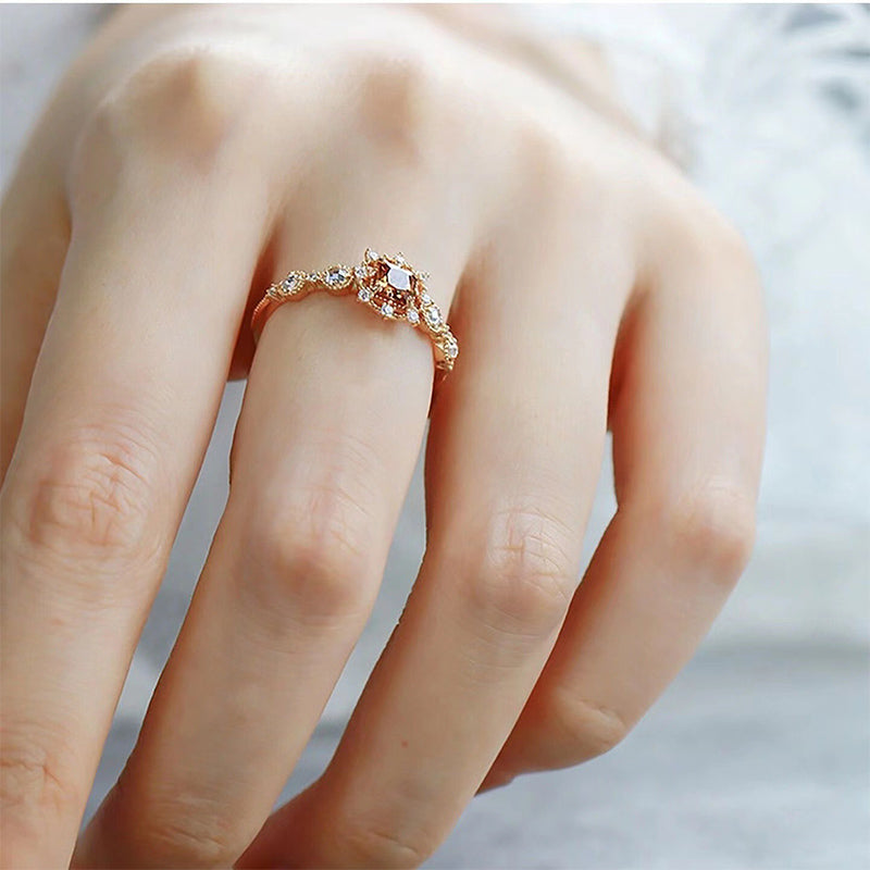 Olivenorma "Self-healing" - Citrine with Zircon Snow Ring - image 2