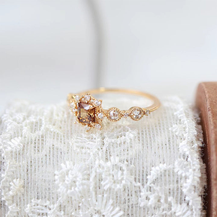 Olivenorma "Self-healing" - Citrine with Zircon Snow Ring - image 4