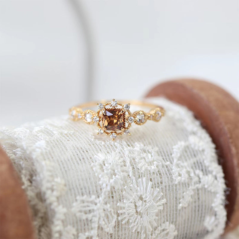 Olivenorma "Self-healing" - Citrine with Zircon Snow Ring - image 3