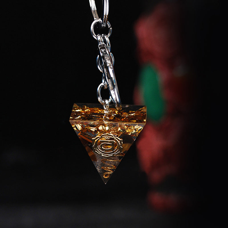 Olivenorma Chakra Healing Orgone Pyramid Energy Pendant Keychain  - Tiger Eye - image 13