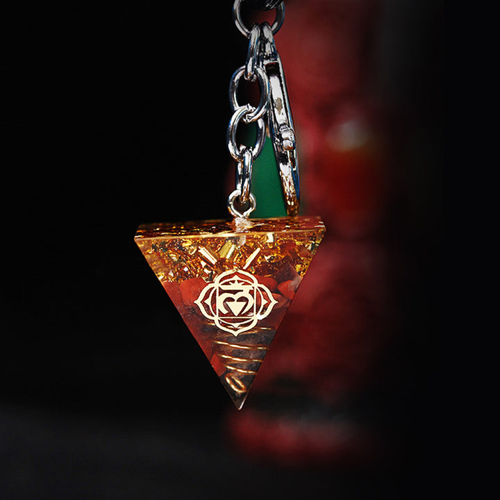 Olivenorma Chakra Healing Orgone Pyramid Energy Pendant Keychain  - Red Jasper - image 15