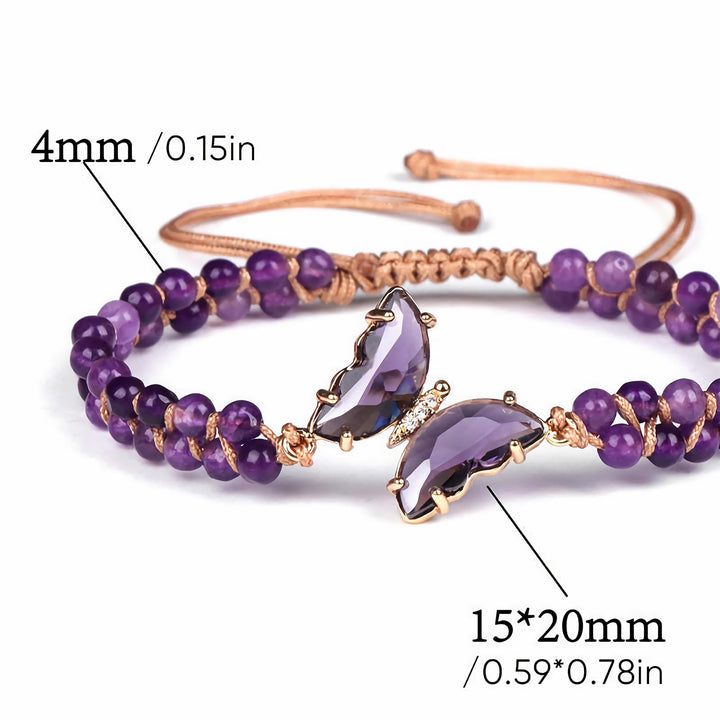 Olivenorma Healing Crystal Butterfly Adjustable Braided Rope Bracelet - image 24