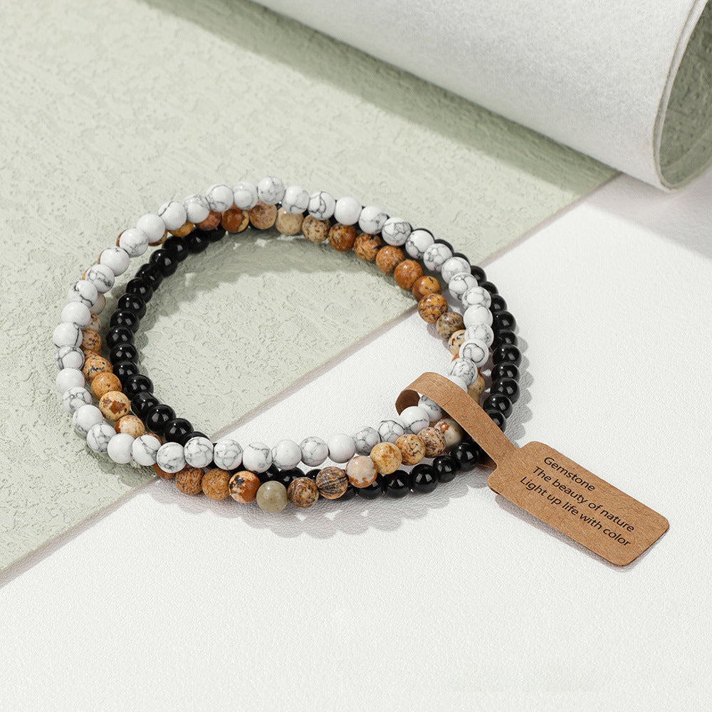 Olivenorma 3Pcs 4mm Natural Stone Beaded Bracelet Set - image 47