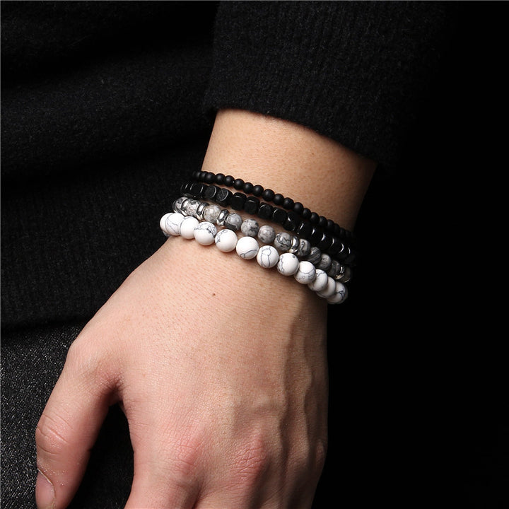 Olivenorma Black Agate 4-Layer Stackable Men Bracelet - image 15