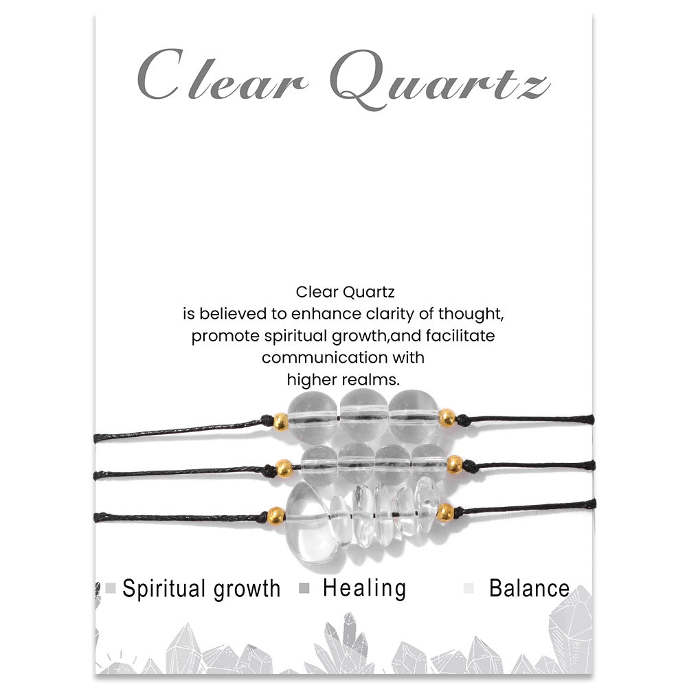 Olivenorma Natural Stone Gravel Bead Bracelet Set - Clear Crystal - image 12