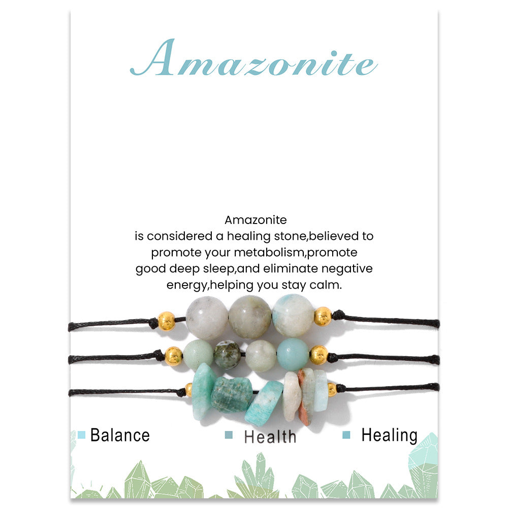 Olivenorma Natural Stone Gravel Bead Bracelet Set - Amazonite - image 16