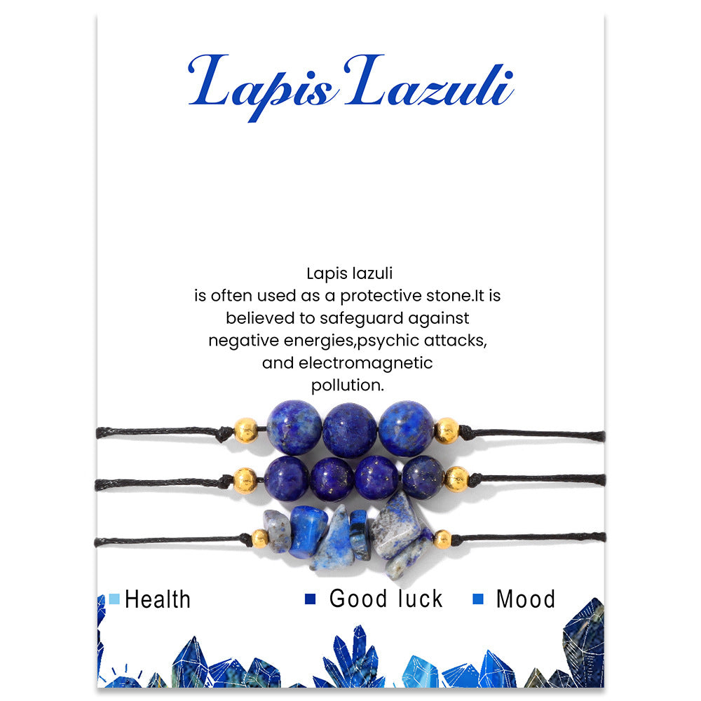 Olivenorma Natural Stone Gravel Bead Bracelet Set - Lapis Lazuli - image 18