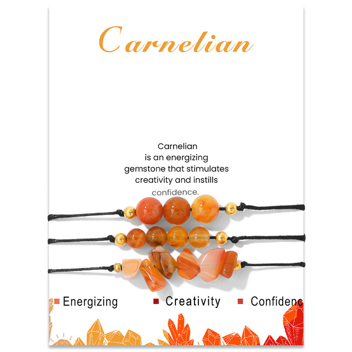 Olivenorma Natural Stone Gravel Bead Bracelet Set - Carnelian - image 20