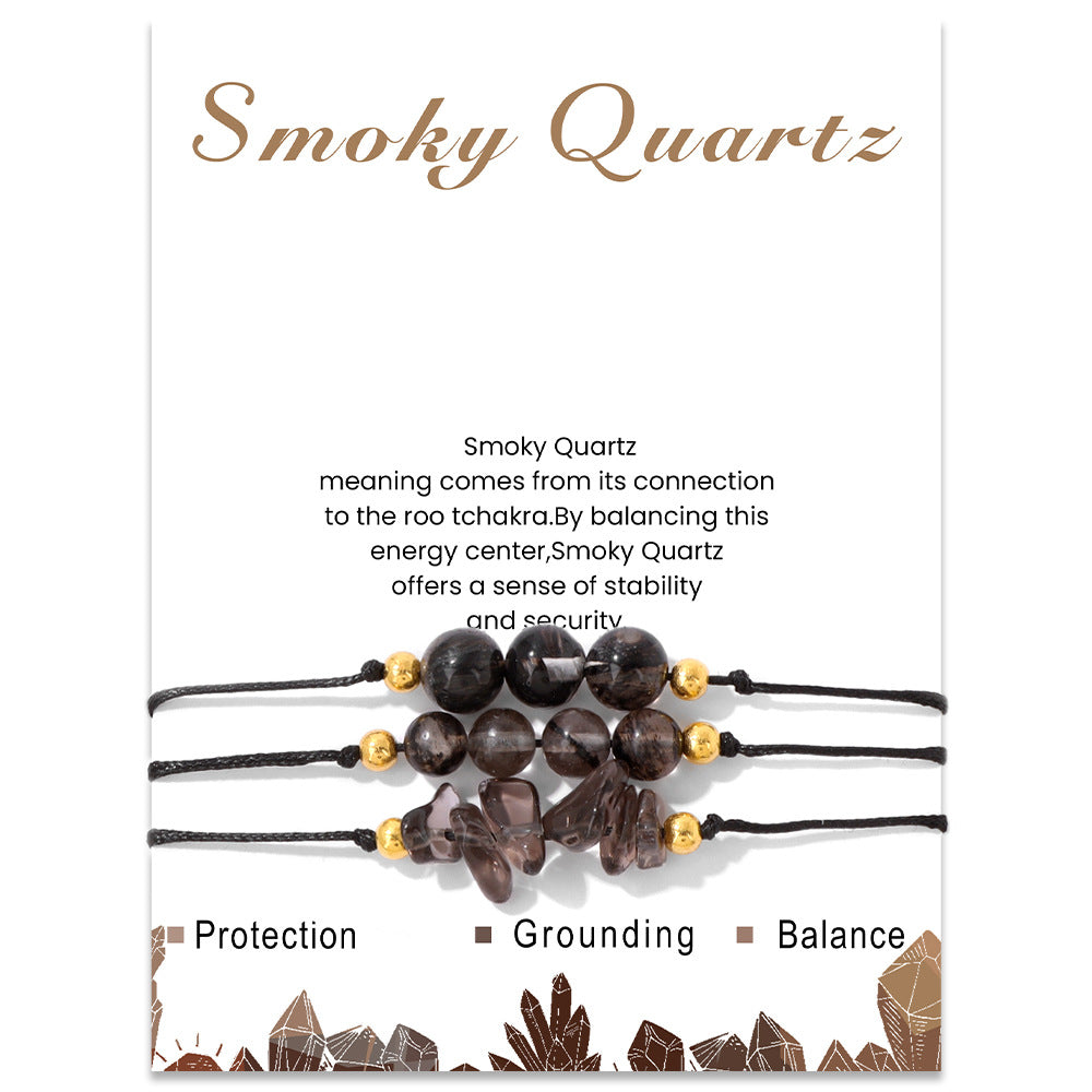 Olivenorma Natural Stone Gravel Bead Bracelet Set - Smoky Quartz - image 22