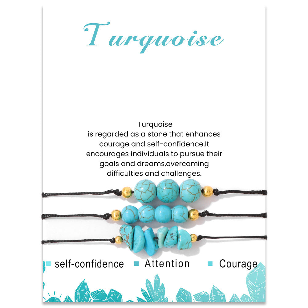 Olivenorma Natural Stone Gravel Bead Bracelet Set - Turquoise - image 28