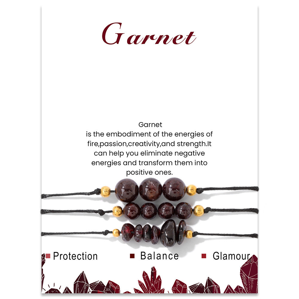 Olivenorma Natural Stone Gravel Bead Bracelet Set - Garnet - image 36