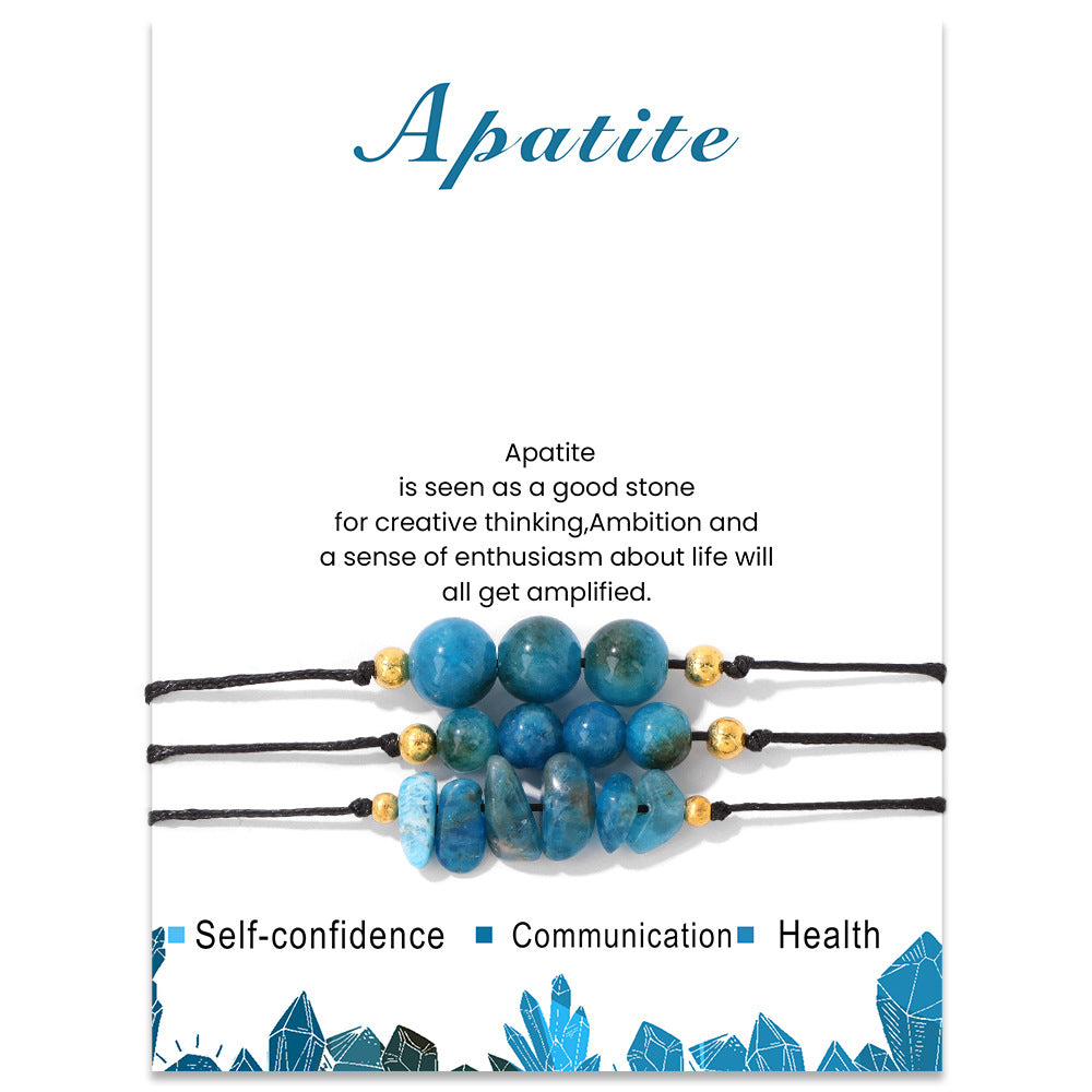 Olivenorma Natural Stone Gravel Bead Bracelet Set - Blue Apatite - image 38