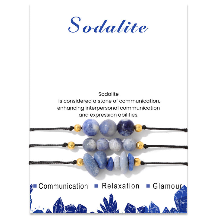 Olivenorma Natural Stone Gravel Bead Bracelet Set - Sodalite - image 44