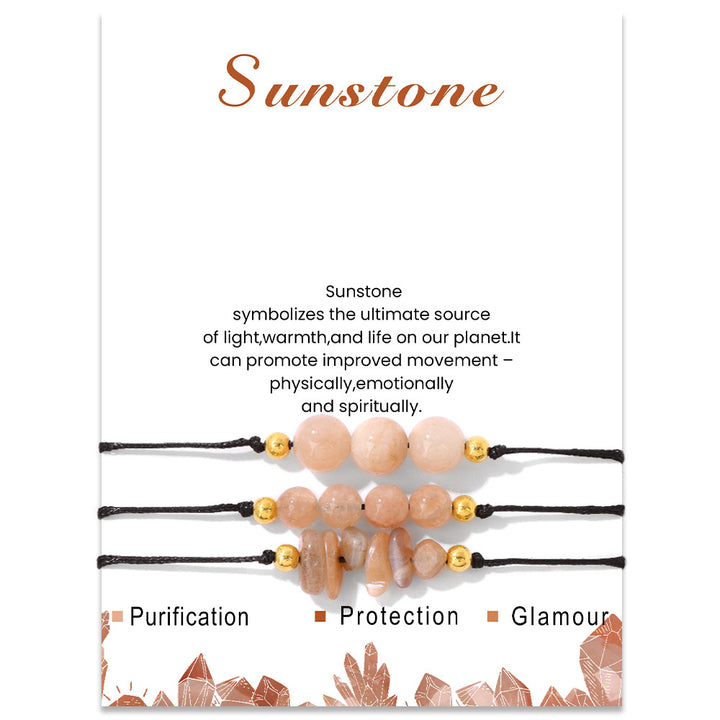 Olivenorma Natural Stone Gravel Bead Bracelet Set - Sun Stone - image 46