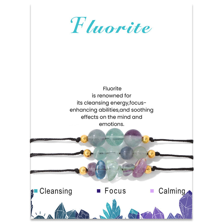 Olivenorma Natural Stone Gravel Bead Bracelet Set - Fluorite - image 48