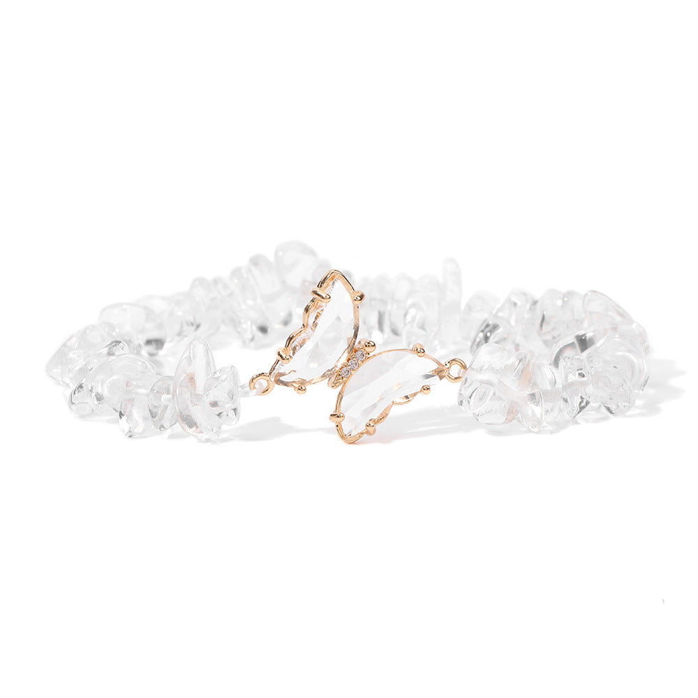 Olivenorma Crystal Butterfly Pendant 5-8mm Gravel Beaded Bracelet - image 16