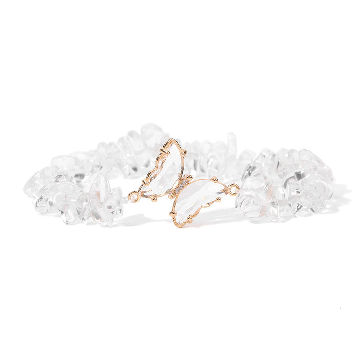 Olivenorma Crystal Butterfly Pendant 5-8mm Gravel Beaded Bracelet - image 16