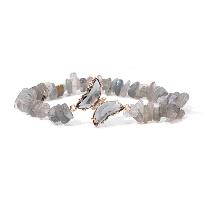 Olivenorma Crystal Butterfly Pendant 5-8mm Gravel Beaded Bracelet - image 19