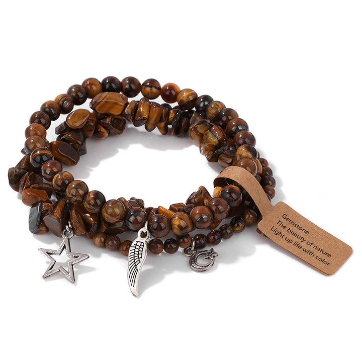 Olivenorma Boho Style Moon Star Pendant Bracelet Set - Tiger Eye - image 17