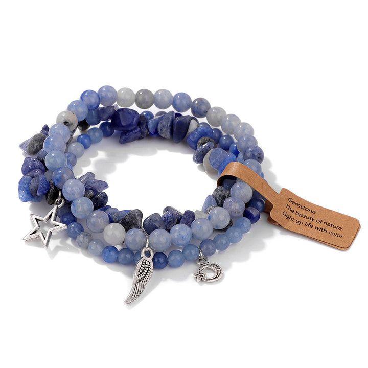 Olivenorma Boho Style Moon Star Pendant Bracelet Set - Blue Aventurine - image 31