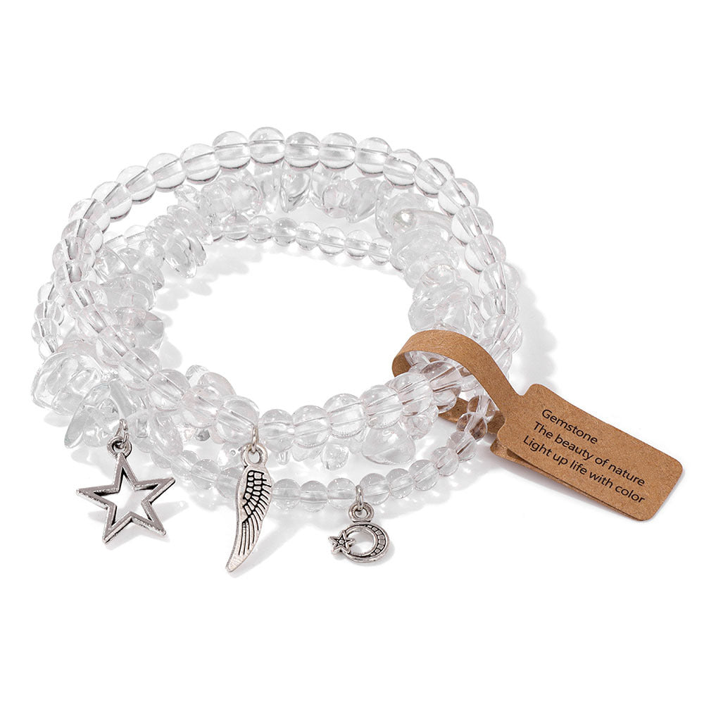 Olivenorma Boho Style Moon Star Pendant Bracelet Set - Clear Crystal - image 39