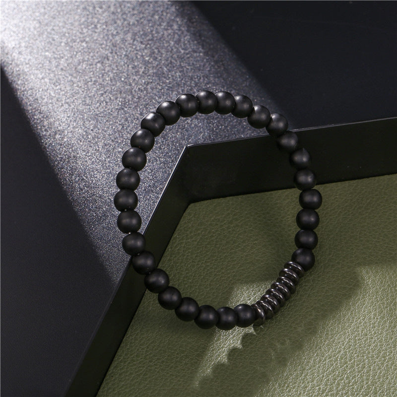 Olivenorma Lava Stone Obsidian Adjustable Men Bracelet - Black Onyx&Hematite - image 10
