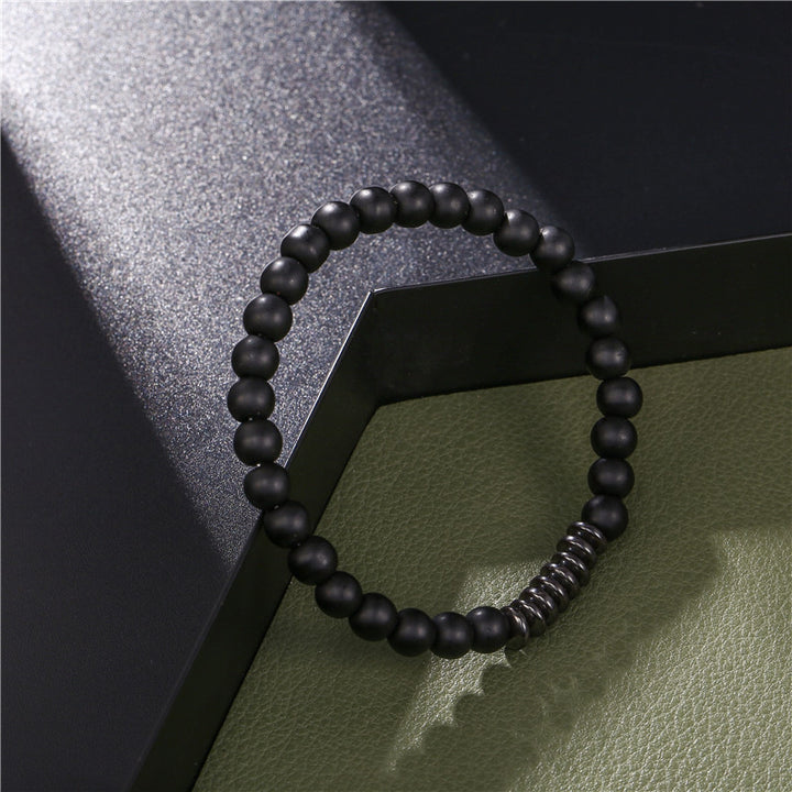 Olivenorma Lava Stone Obsidian Adjustable Men Bracelet - Black Onyx&Hematite - image 10