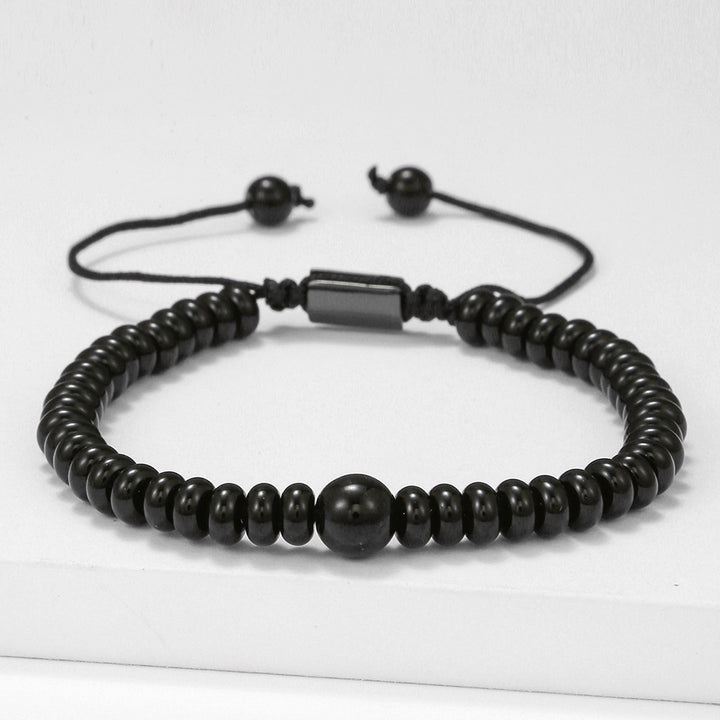 Olivenorma Lava Stone Obsidian Adjustable Men Bracelet - Obsidian - image 13